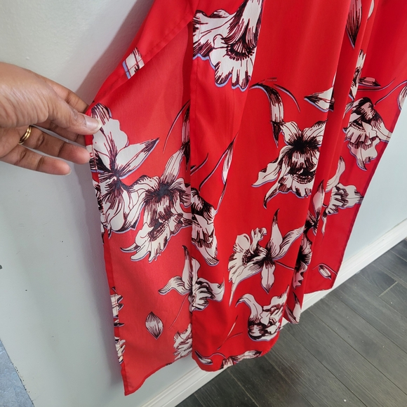 RIVER ISLAND Scarlet Floral Haulter Maxi Dress Tie-back Wedding Guest Size UK 12 - Picture 9 of 10